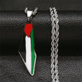 Palestine Flag Steel Pendant Necklace Chain