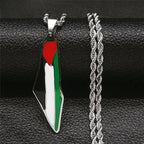 Palestine Flag Steel Pendant Necklace Chain