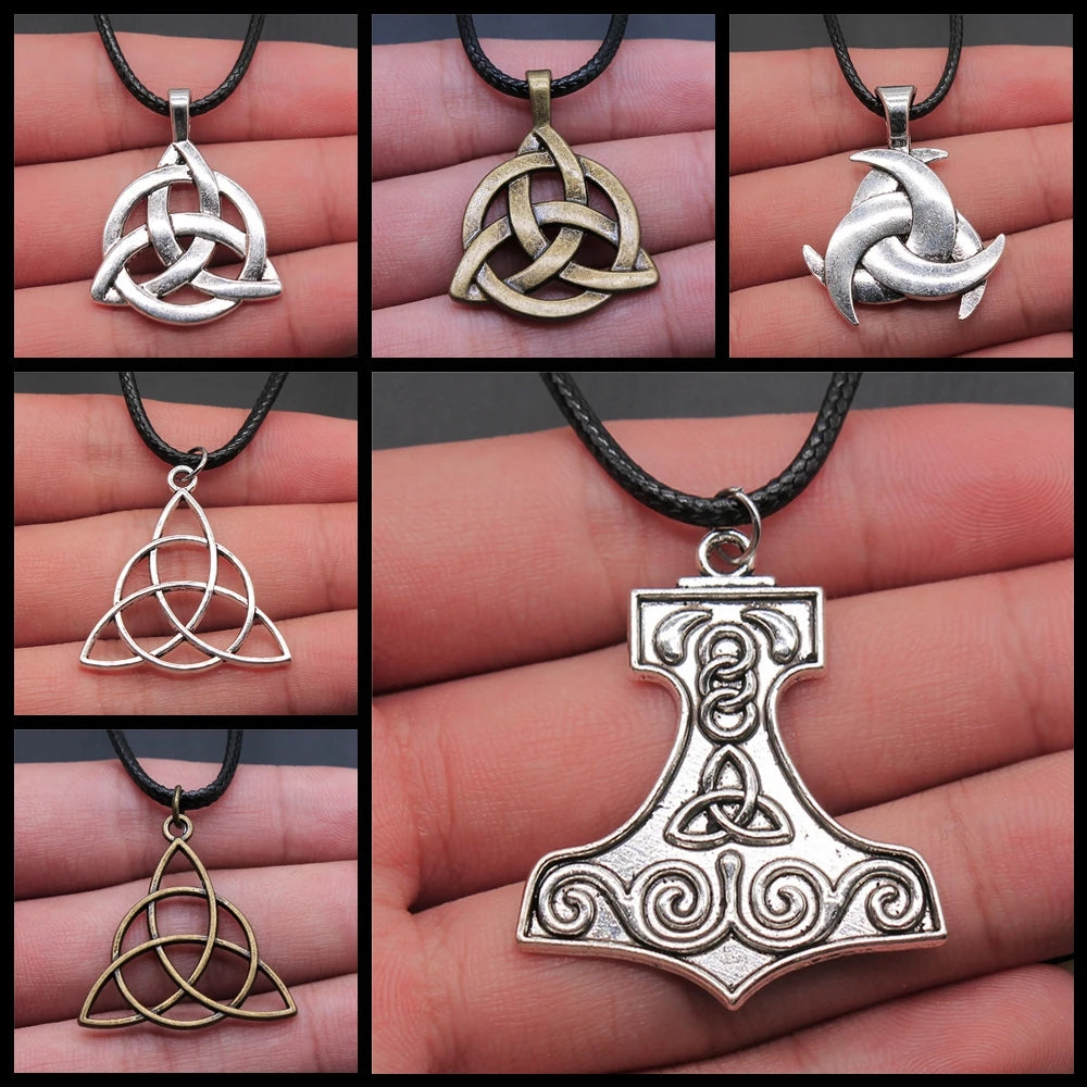 Triquetra Knot Statement Pendant Necklace