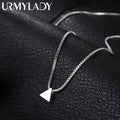 925 Sterling Silver Necklace 18 inches Box chain Simple geometry triangle Pendant For Women Fashion Jewelry Christmas Gifts