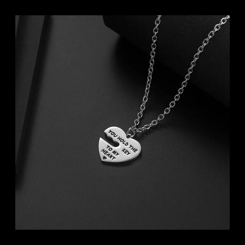 Heart Lock Pendant Necklace — Stainless