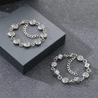 Vintage Gothic Ornate Charm Link Bracelet — Stainless Steel
