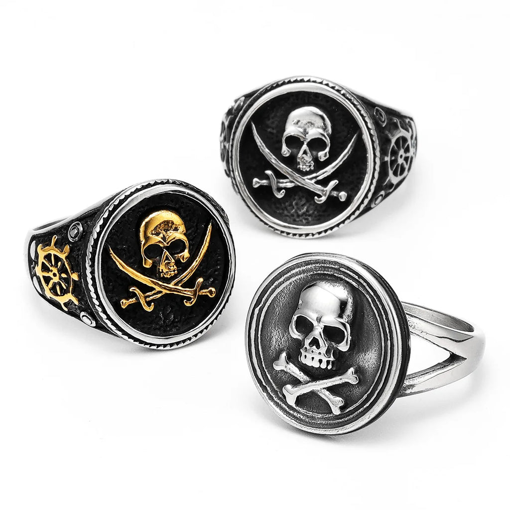 Viking Pirate Skull Ring — Stainless Steel