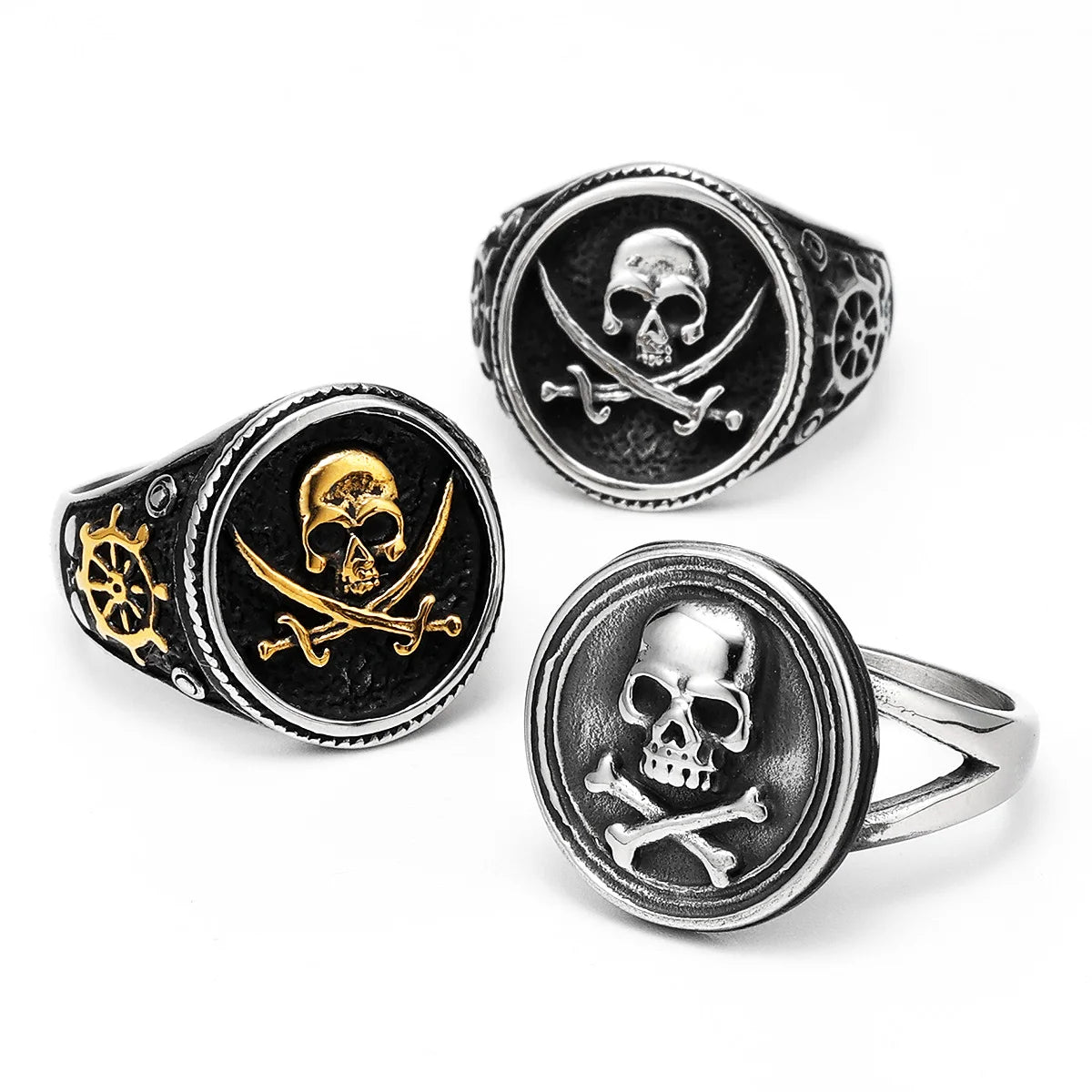 Viking Pirate Skull Ring — Stainless Steel