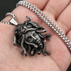 Gothic Vintage Medusa Pendant 316L Stainless Steel Punk Hip Hop Unique Snake Necklace Fashion Amulet Jewelry Gifts