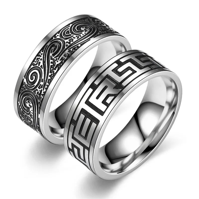 Retro Handcraft Statement Ring — Stainless Steel