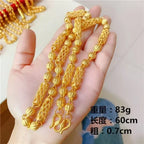 Mens and womens 18K gold necklace AU750 ball chain transfer domineering jewelry boss chain free shipping with