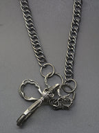 24 Inch Hip Pop Gunmetal Black Wallet Pants Biker Jean 10mm Curl Chain Large Skull Blet U Hook Gift for Friend EDC FOB