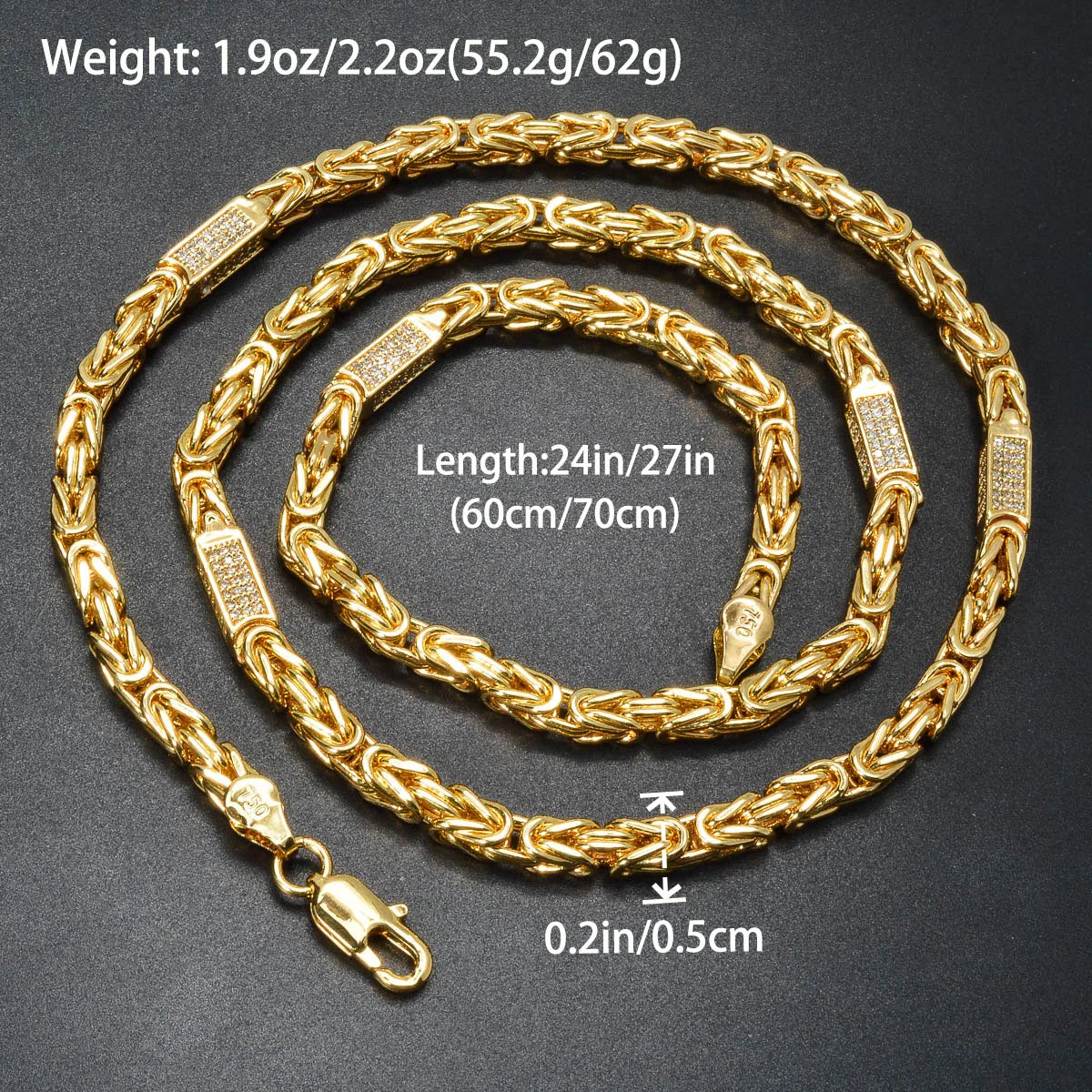Dubai 18k Gold-Plated Men's and Women's Necklace Multi-Layer Woven Three-Dimensional Zirconia Hip-Hop Party Jewelry