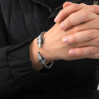 My Shape Viking Animal Cuff Bangles for Men Punk Wolf Lion Leopard Skeleton Stainless Steel Bracelet Nordic Vintage