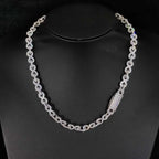 Iced Out Cuban Chain Necklace Stainless Steel 6MM