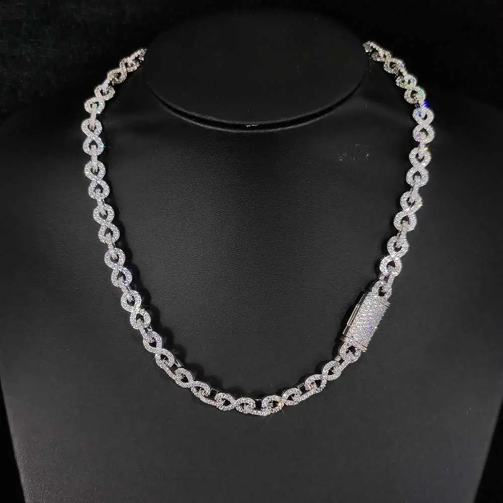 Iced Out Cuban Chain Necklace Stainless Steel 6MM