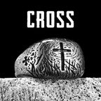 Vintage Cross Ring — Stainless Steel