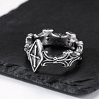Punk Gothic Cross Ring for Men,Retro Stainless Steel Statement Ring,Birthday Party Jewelry Gift