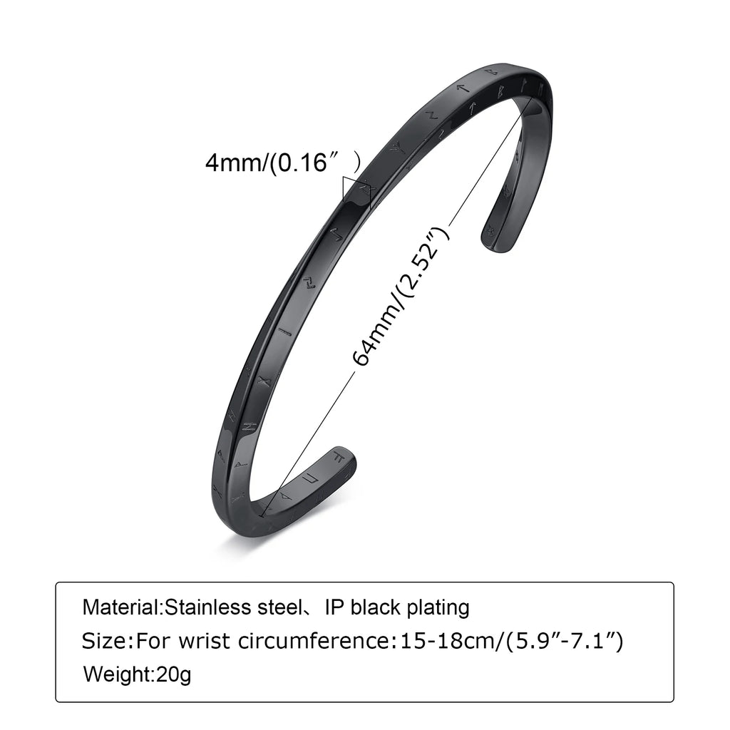 Minimal Thin Cuff Bangle Bracelet — Stainless Steel