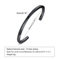 Minimal Thin Cuff Bangle Bracelet — Stainless Steel