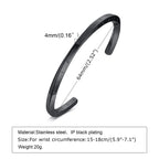 Minimal Thin Cuff Bangle Bracelet — Stainless Steel