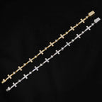 Gold Cross Iced Out Chain Bracelet 5MM