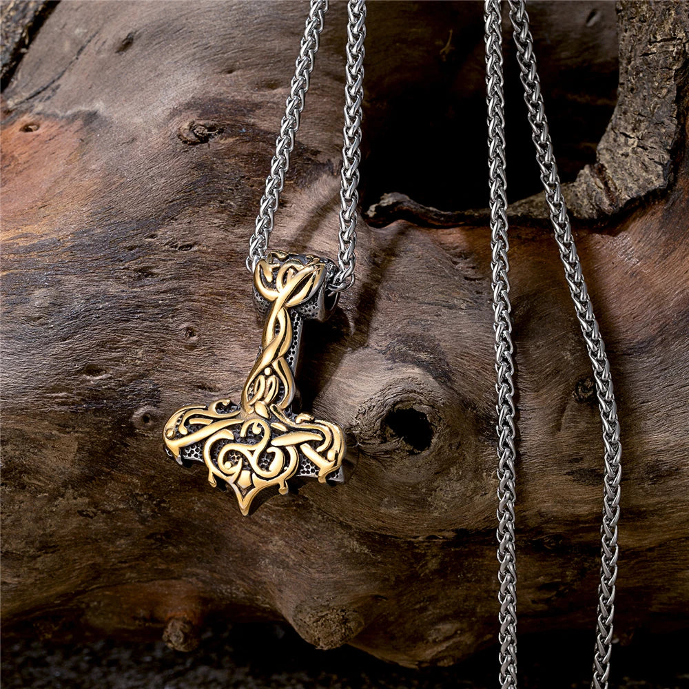 Thor's Hammer Mjolnir Pendant — Stainless Steel