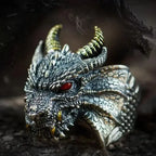 Retro Domineering Ethnic Style Fire-Breathing Dragon Ring Men\\\\\'s Charm Open Ring Punk Motorcycle Rider Jewelry Accessories