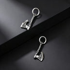 Hip Hop Punk Viking Axe Dangle Earrings for Men, Fashion Celtic Knot Rune Amulet Earrings, Stainless Steel Punk Jewelry