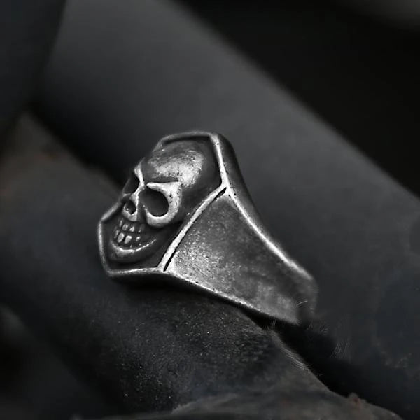 Men's Calvarium Skull Ring Gothic 316L Stainless Steel Biker Ring Motorcycle Band jewellery Party Gift OSR734