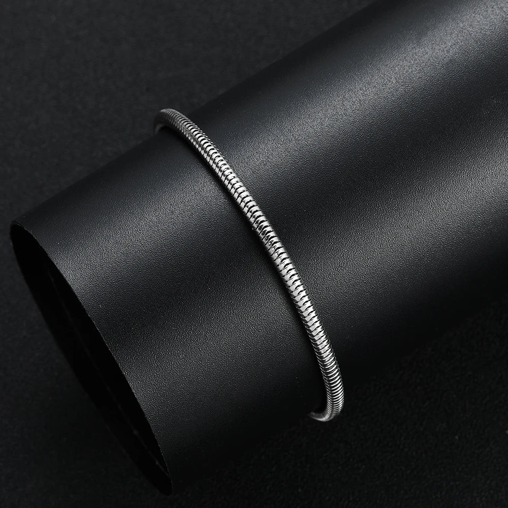 Star Snake Chain Bracelet 3mm — 316L Stainless Steel, 18cm+5cm
