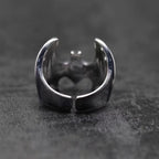 Buyee 925 Sterling Silver Male Big Ring Finger Black Bat Open Ring for Women Men Fashion Animal Punk Fine Jewelry