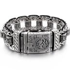 Cool Men‘s Stainless Steel Braided Rope Dragon Bone & Skull Head Bracelet for Man Religious Scripture Bracelets