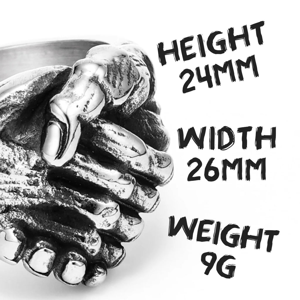 Handshake Deal Stainless Steel Men Rings Punk New In For Male Women Fashion Jewelry Creativity Gift