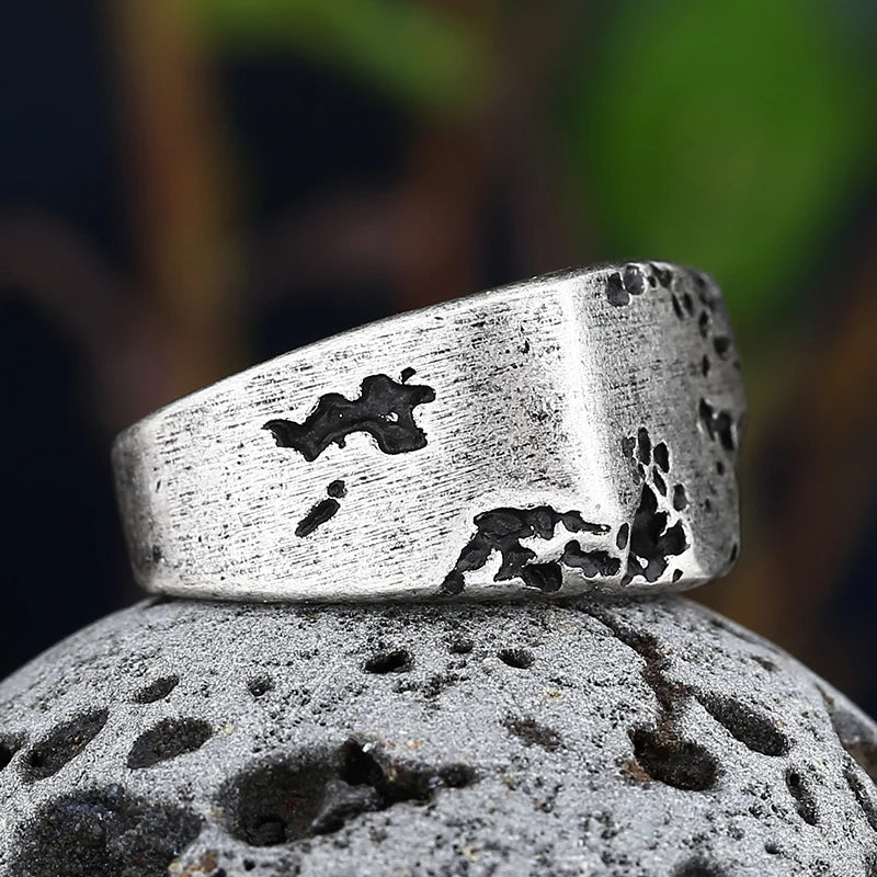 Vintage Gothic Rectangle Engravable Ring — 316L Stainless Steel