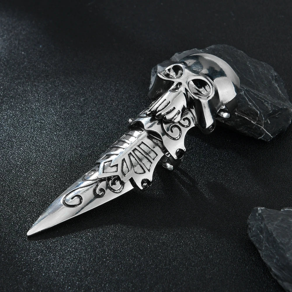 Gothic Punk Dragon Eagle Skull Joint Knuckle Full Finger Claw Ring Unisex Cool Heavy Rock Party Club Charm Knuckle