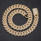 Cuban Chain Necklace Iced Out Gold 15MM