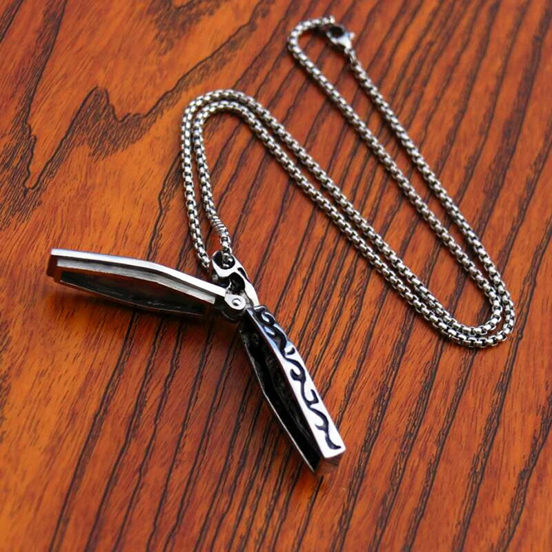 Silver Skull Coffin Pendant Necklace Box Chain