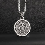 Sun Hugging Moon Round Pendant — Stainless Steel
