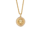 Elegant Gold Color Sacred Heart Pendant for Women Men Flaming Sacred Heart Jesus Cross Necklace With Rhinestones CZ Necklace