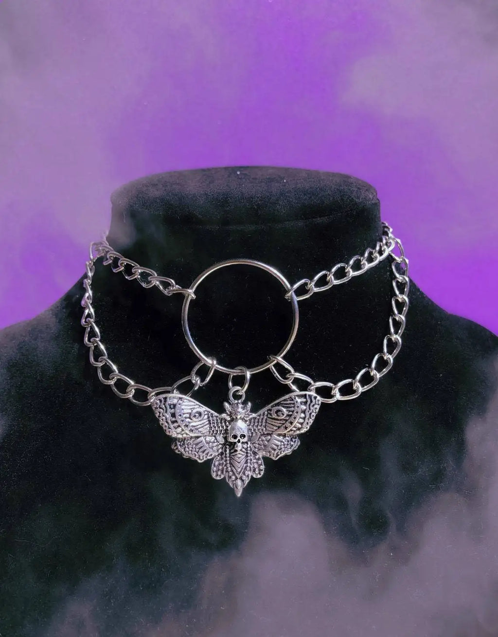 Gothic Crow Skull Necklace For Women man Fashion Vampire Bat Accessory Punk Jewelry Gift Circle Pagan Vintage Moth Charm Choker