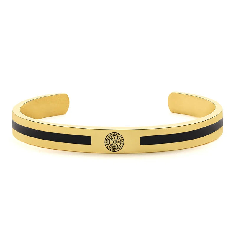 Viking Cuff Bangle Bracelet — Stainless Steel