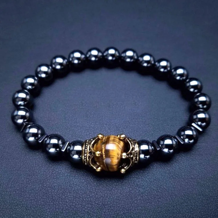 Rope Steel Bracelet Tiger Eye Natural Stone
