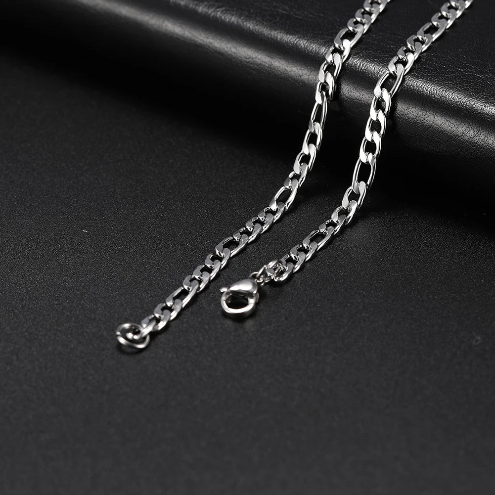 My Shape Basic Cuban Chain Necklaces for Men Chains Punk Figaro Box Curb Chain Chokers Lobster Clasp Fashion Male