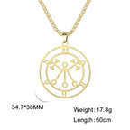 EUEAVAN Mythical Goddess Sigil of Lilith Necklaces Stainless Steel Demon Seal Marbas Pendant Necklace Solomon Amulet Jewelry