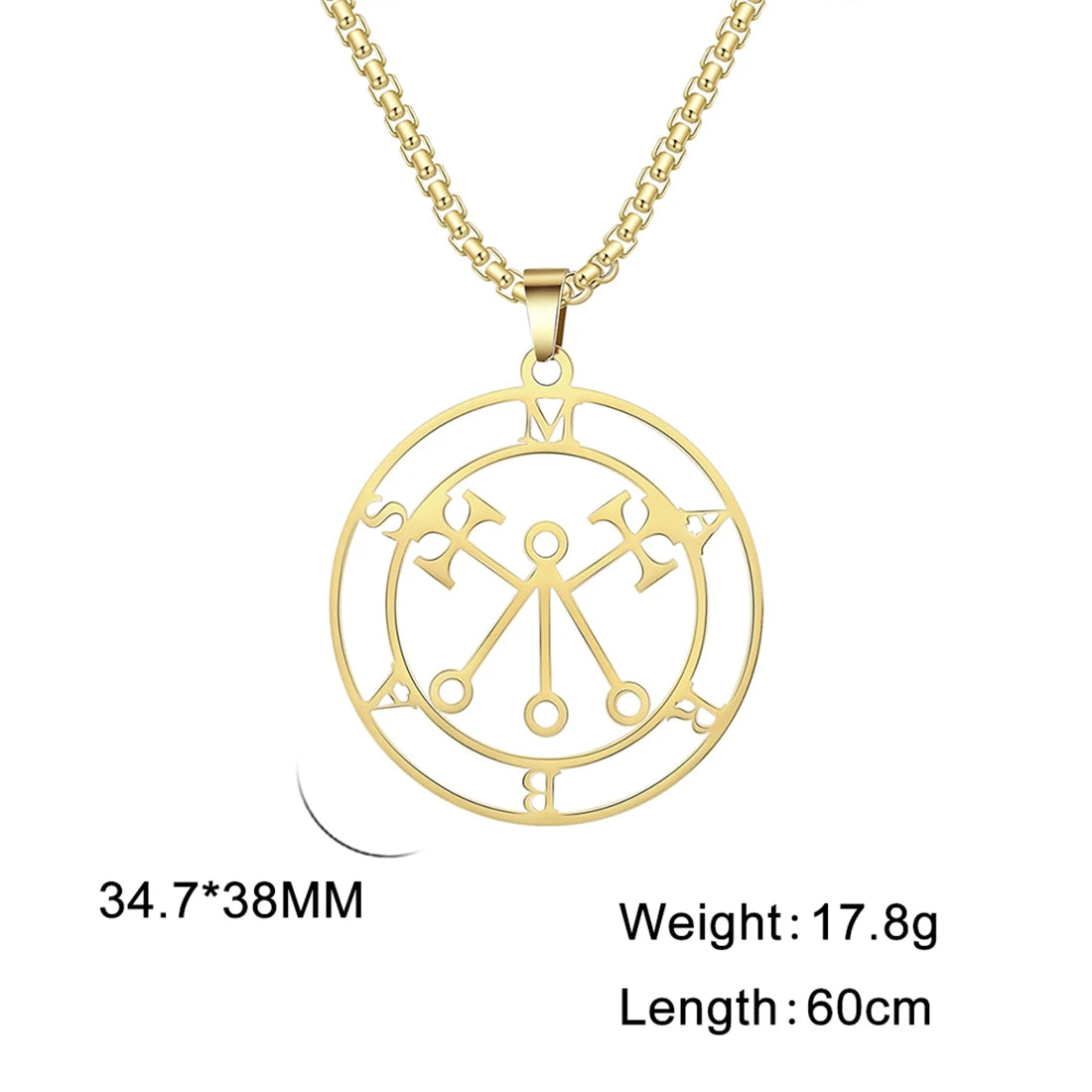 EUEAVAN Mythical Goddess Sigil of Lilith Necklaces Stainless Steel Demon Seal Marbas Pendant Necklace Solomon Amulet Jewelry