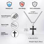 Cross Silver Pendant Necklace — Stainless Steel