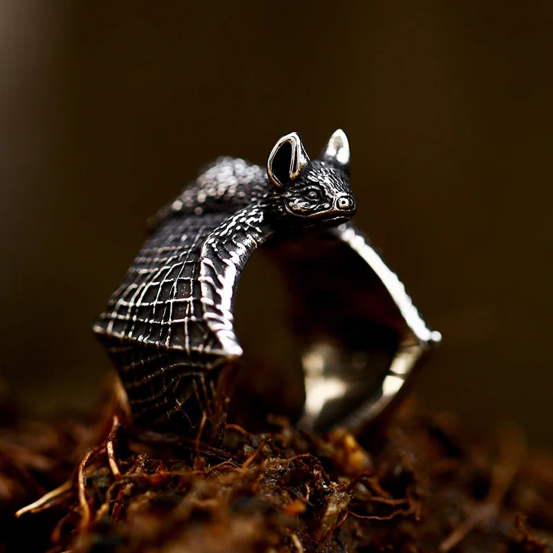 New Design Stainless Steel Bat Ring Detailed Punk Biker Animal Jewelry High Quality Gift Accessories For Gift Free