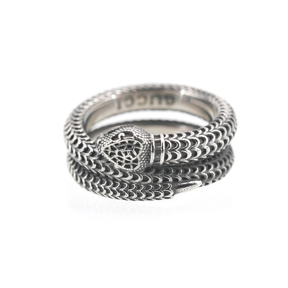 Domineering Snake Head Ring Punk Animal Vintage — Stainless Steel