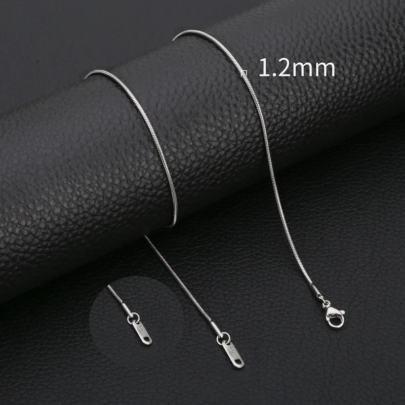 HIYEE Stainless Steel Snake Chain Necklace Chains for DIY for Women Jewelry Making Findings Pendants Lobster Clasps