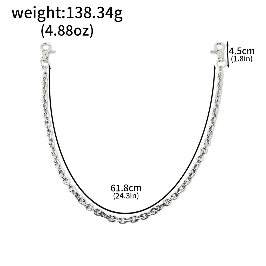 Men's Long Belt Jeans Wallet Chain Keychain
