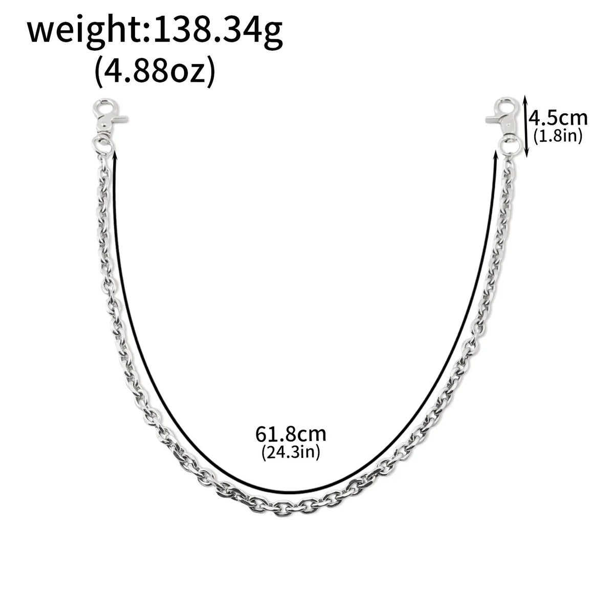 Men's Long Belt Jeans Wallet Chain Keychain