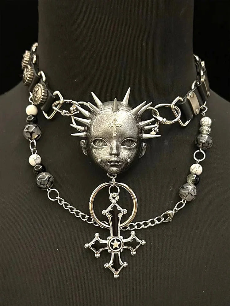 Cross Leather Pendant Necklace