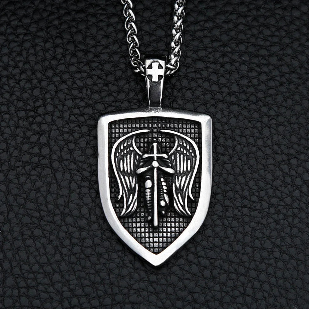 Archangel Michael Pendant — 316L Stainless Steel